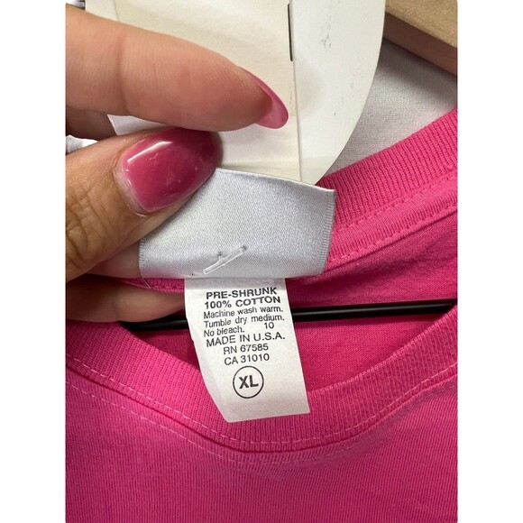 PLAYBOY Rare Vintage Y2K NWT Pink Silver Rhinestone Bling Sexy Tee Shirt XL - Picture 6 of 11